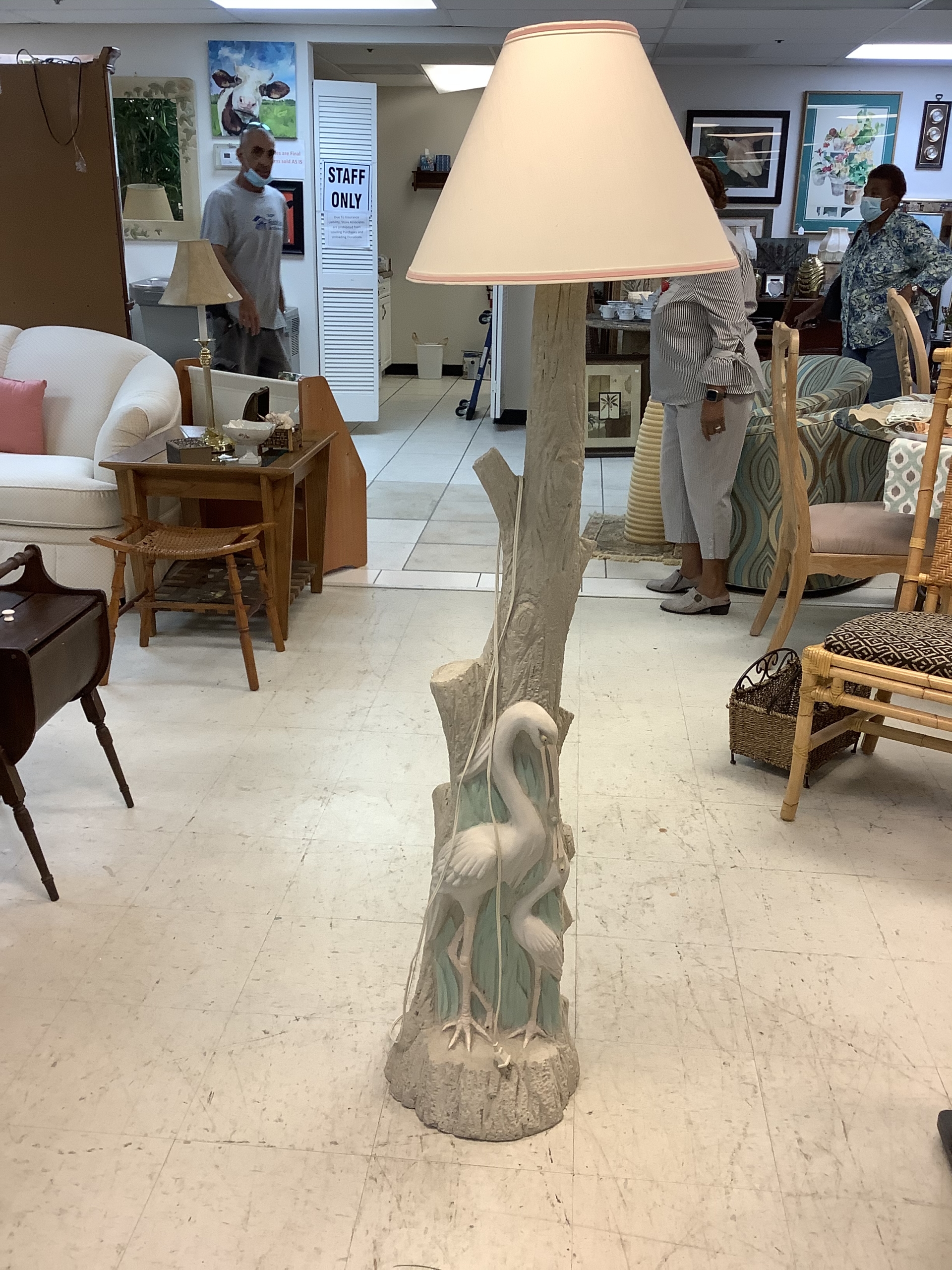 tree trunk floor lamp